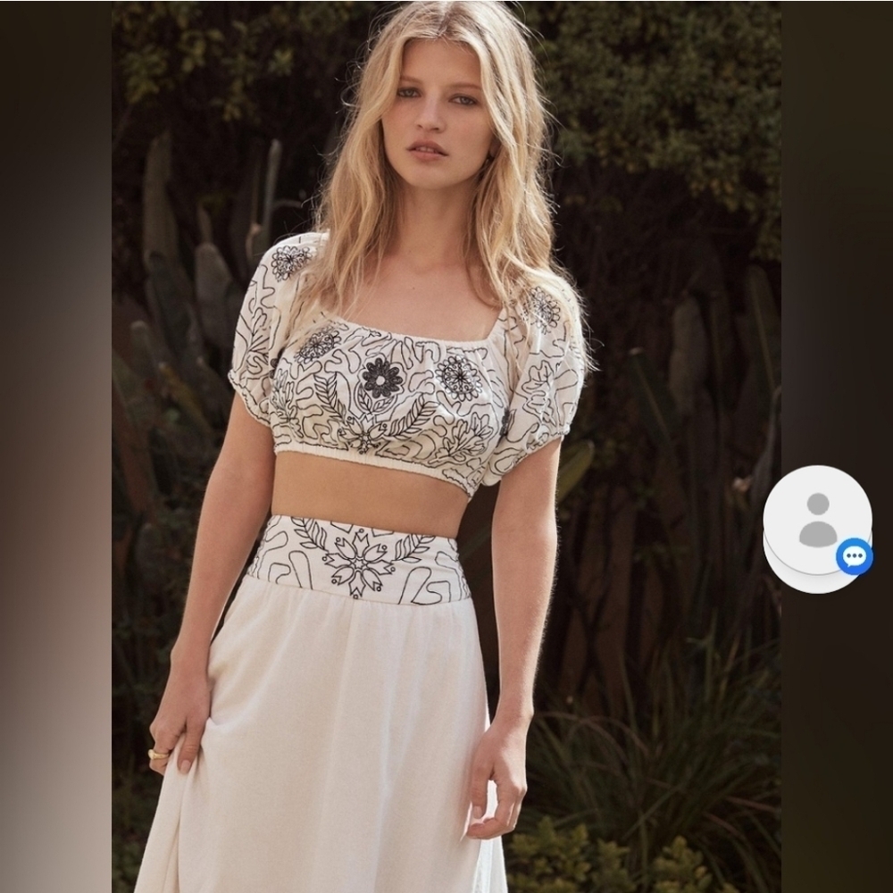 Free People Lotus Set in White Black Combo